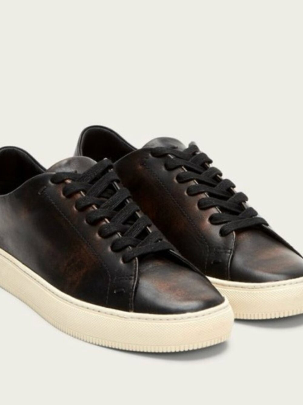 FRYE Astor Low Lace Leather Sneakers | Men’s 10 | Antiqued Black | Excellent